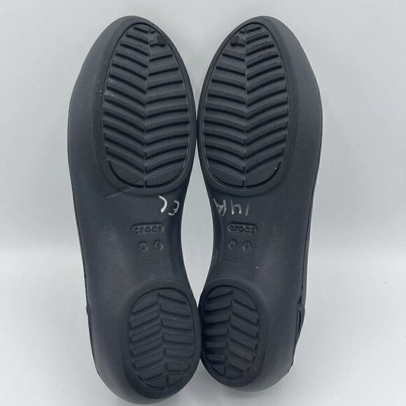 Crocs Womens Kadee Ballet Flats Size 8 US Black Slip On Shoes Comfort - Picture 6 of 8